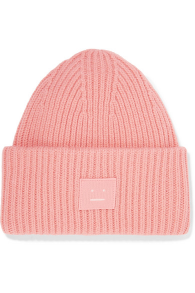 Pink knit beanie